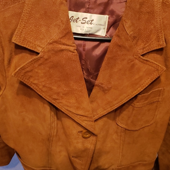 Ladies suede leather jacket Color Rust/Brown Size 14 - Picture 3 of 3